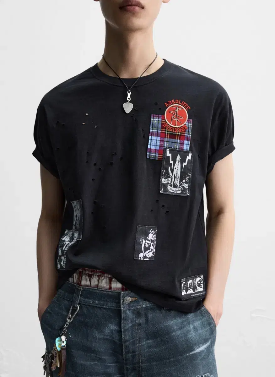 Zara x Anderson Bell Graphic Patch T-Shirt Black #자라앤더슨